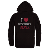 W Republic Midwestern State Mustangs I Love Hoodie 553-543 BLACK Primary