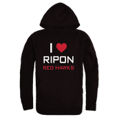 W Republic Ripon College Red Hawks I Love Hoodie 553-575 BLACK Primary
