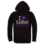 W Republic Kansas Wesleyan Coyotes I Love Hoodie 553-658 BLACK Primary