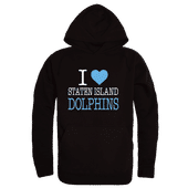 W Republic College Of Staten Island Dolphins I Love Hoodie 553-676 BLACK Primary