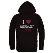 W Republic Fairmont State Falcons I Love Hoodie 553-686 BLACK Primary