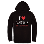 W Republic Incarnate Word Cardinals I Love Hoodie 553-687 BLACK Primary