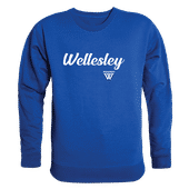 W Republic Wellesley College Blue Script Crew 556-486