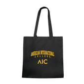 W Republic American Int. College Yellow Jackets Institutional Tote Bags Natural 1102-449