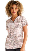 Healing Hands Women's Amanda Loving My Skin Print Scrub Top 2266