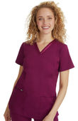 Healing Hands Women's Jasmine V-Neck Stretch Solid Scrub Top 2278