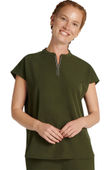 Healing Hands Women's Sandy Zip Mandarin Collar Scrub Top 2286