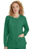 Healing Hands Women's Daisy Snap Warm-Up Solid Scrub Jacket 5063