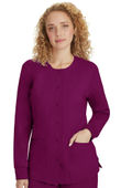 Healing Hands Women's Daisy Snap Warm-Up Solid Scrub Jacket 5063