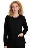 Healing Hands Women's Daisy Snap Warm-Up Solid Scrub Jacket 5063
