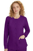 Healing Hands Women's Daisy Snap Warm-Up Solid Scrub Jacket 5063