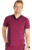 Cherokee Men's V-Neck Zip Pocket Scrub Top CK718A