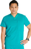 Cherokee Men's V-Neck Zip Pocket Scrub Top CK718A