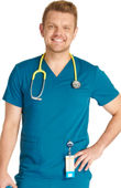 Cherokee Men's V-Neck 3 Pocket Scrub Top CK719A