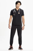 Infinity Men's Partial Zip V-Neck Scrub Top IN702A