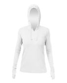 Anetik Women's Breeze Tech Hooded T-Shirt WSBRZH0 WHITE HEATHERED Primary