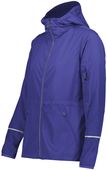 Womens Pocketed Packable Full Zip Jacket (Olive or Purple)
