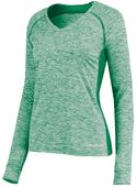 Womens Coolcore Long Sleeve Heathered T Shirt (Kelly or Olive) KELLY HEATHER Primary