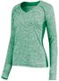 Womens Coolcore Long Sleeve Heathered T Shirt (Kelly or Olive) KELLY HEATHER Primary