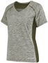 Womens Coolcore Short Sleeve, V-Neck T Shirt OLIVE HEATHER Primary