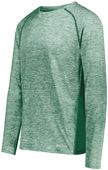  Youth Coolcore Long Sleeve Heathered Crew Neck T Shirt DARK GREEN HEATHER Primary