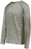  Youth Coolcore Long Sleeve Heathered Crew Neck T Shirt OLIVE HEATHER Primary