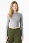 Bella+Canvas Women's Micro Rib Long Sleeve Baby Tee 1501 ATHLETIC HEATHER Primary