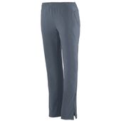 Womens 4-Way Stretch, Elastic Waistband w/Drawcord Ziped Lower Leg Warm-Up Pants