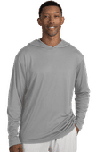 Blue Generation Adult Long Sleeve Hooded Tee Bg7310 GREY Primary
