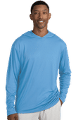 Blue Generation Adult Long Sleeve Hooded Tee Bg7310 LIGHT BLUE Primary
