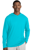 Blue Generation Adult Long Sleeve Hooded Tee Bg7310 AQUA Primary