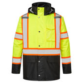 Portwest Hi-Vis X Back Contrast Winter Traffic Jacket CA369
