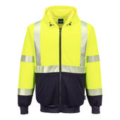 Portwest Hi-Vis Contrast Segmented Tape Zipped Hoodie UB320
