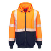 Portwest Hi-Vis Contrast Segmented Tape Zipped Hoodie UB320