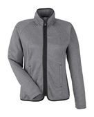 Core365 Women's Venture Heathered Stripe Full-Zip Jacket CE72W