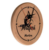 Holland Miami Marlins Solid Wood Engraved Clock