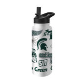 Logo Brands Michigan State 34Oz Native Quencher Bottle 172-S34qb-63 Michigan State Spartans