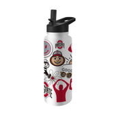 Logo Brands Ohio State 34Oz Native Quencher Bottle 191-S34qb-63 Ohio State Buckeyes