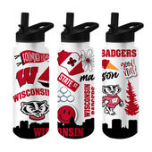 Logo Brands Wisconsin 34Oz Native Quencher Bottle 244-S34qb-63 Wisconsin Badgers
