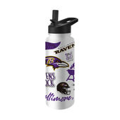 Logo Brands Baltimore Ravens 34Oz Native Quencher Bottle 603-S34qb-63 Baltimore Ravens