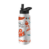 Logo Brands Miami Dolphins 34Oz Native Quencher Bottle 617-S34qb-63 Miami Dolphins