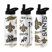 Logo Brands New Orleans Saints 34Oz Native Quencher Bottle 620-S34qb-63 New Orleans Saints