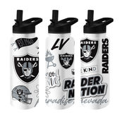Logo Brands Las Vegas Raiders 34Oz Native Quencher Bottle 623-S34qb-63 Las Vegas Raiders