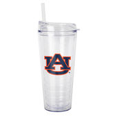 Logo Brands Auburn 22Oz Flipside Dbl Wall Clear Tumbler 110-Pd22ct-34 Auburn Tigers
