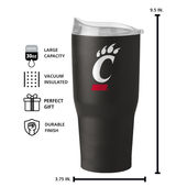 Logo Brands Cincinnati 30Oz Flipside Powder Coat Tumbler 121-S30pt-34 Cincinnati Bearcats