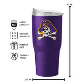 Logo Brands East Carolina 30Oz Flipside Powder Coat Tumbler 131-S30pt-34 East Carolina Pirates