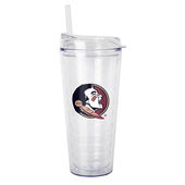 Logo Brands Fl State 22Oz Flipside Dbl Wall Clear Tumbler 136-Pd22ct-34 Florida State Seminoles
