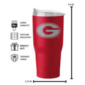 Logo Brands Georgia 30Oz Flipside Powder Coat Tumbler 142-S30pt-34 Georgia Bulldogs
