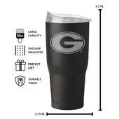 Logo Brands Georgia 30Oz Etch Powder Coat Tumbler 142-S30pt-Blk-9 Georgia Bulldogs