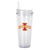 Logo Brands Iowa State 22Oz Flipside Dbl Wall Clear Tumbler 156-Pd22ct-34 Iowa State Cyclones